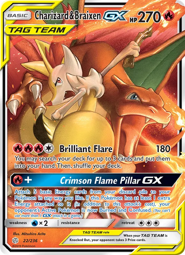 Charizard & Braixen GX Cosmic Eclipse 22/236
