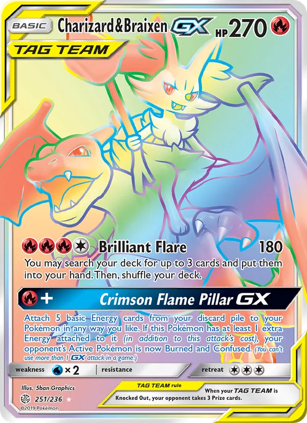 Charizard & Braixen GX Cosmic Eclipse 251/236