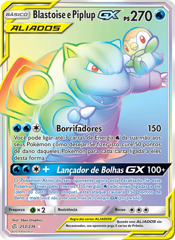 Blastoise e Piplup GX Eclipse Cósmico 253/236
