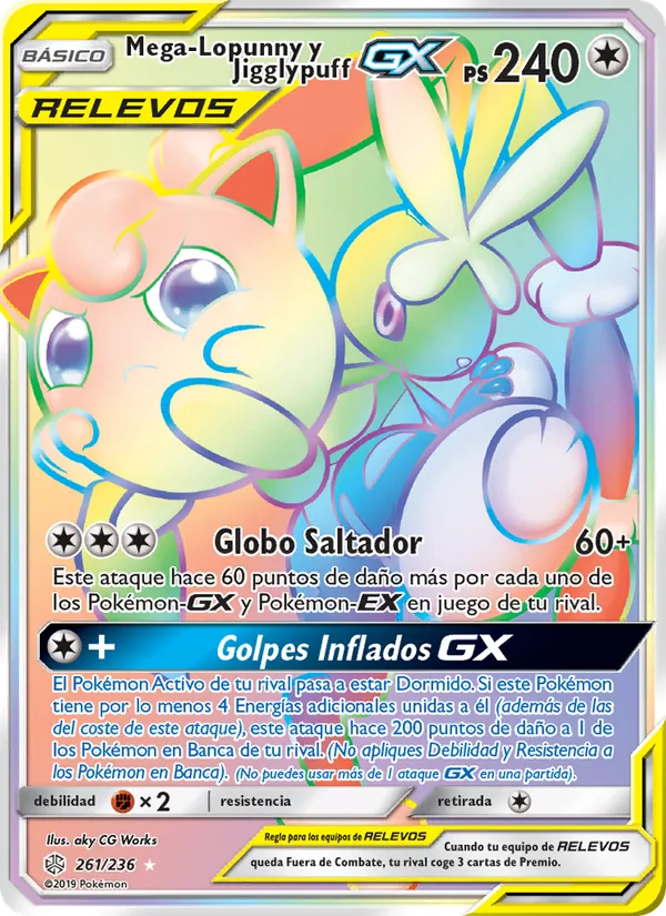 Mega-Lopunny y Jigglypuff GX Eclipse Cósmico 261/236