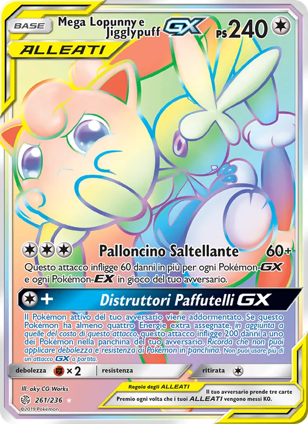 Mega Lopunny e Jigglypuff GX Eclissi Cosmica 261/236