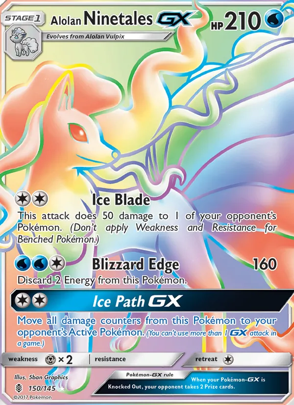 Alolan Ninetales GX Guardians Rising 150/145