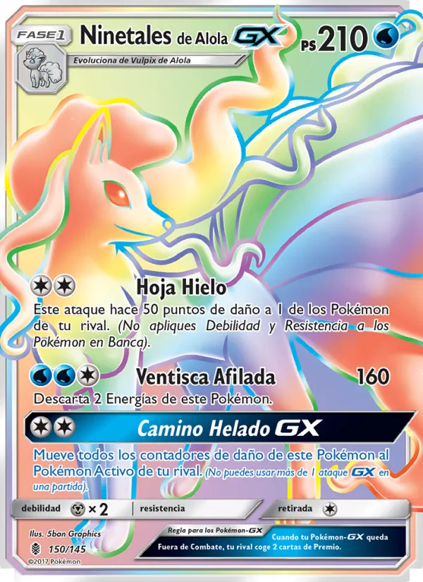 Ninetales de Alola GX Albor de Guadianes 150/145