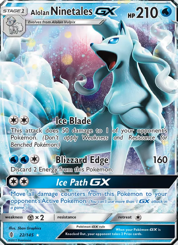 Alolan Ninetales GX Guardians Rising 22/145