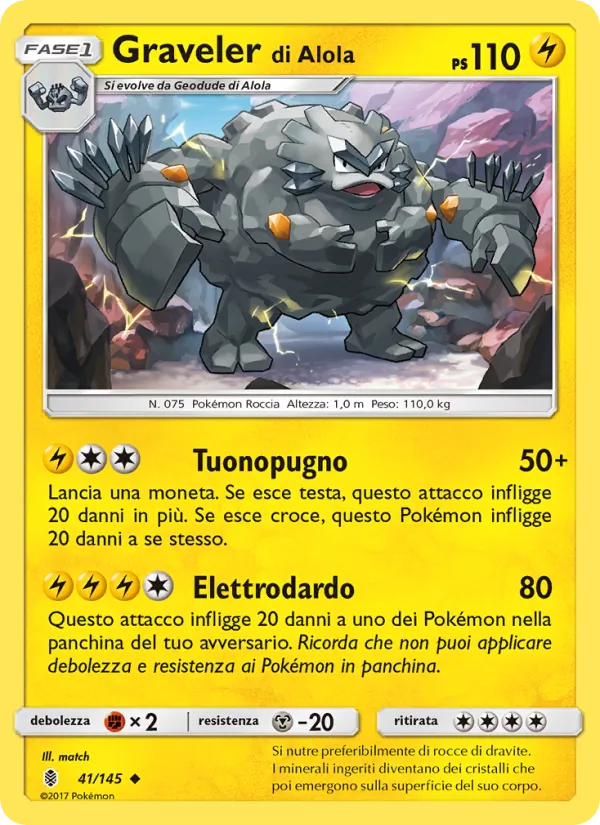Graveler di Alola Guardiani Nascenti 41/145