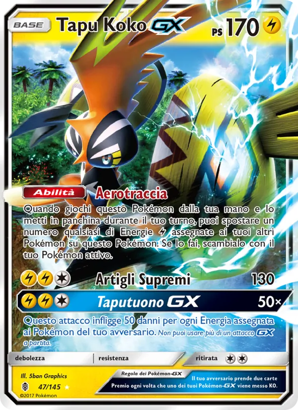 Tapu Koko GX Guardiani Nascenti 47/145