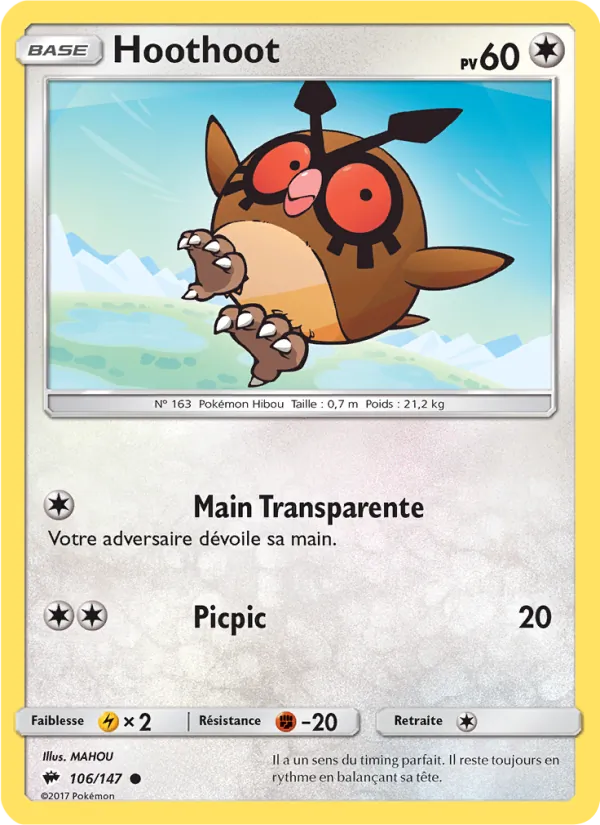 Hoothoot Ombres Ardentes 106/147