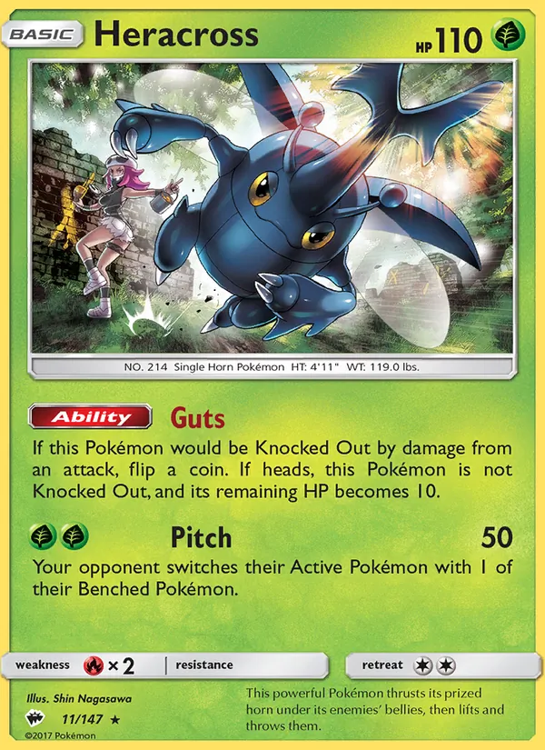 Heracross Burning Shadows 11/147