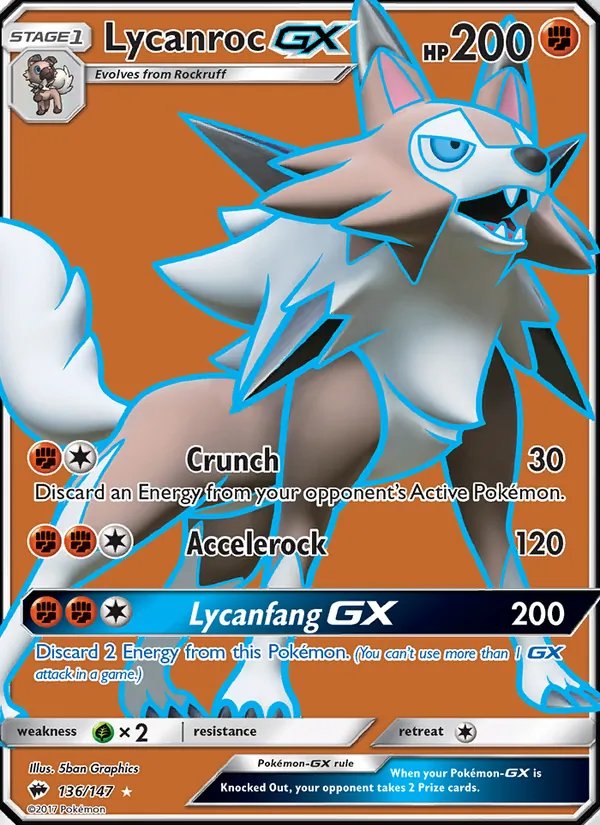 Lycanroc GX Burning Shadows 136/147
