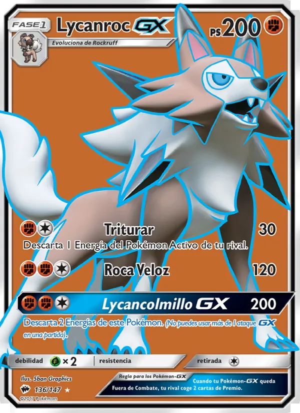 Lycanroc GX Sombras Ardientes 136/147