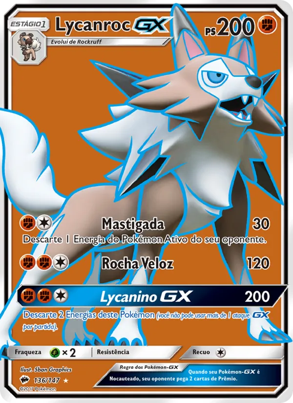 Lycanroc GX Sombras Ardentes 136/147