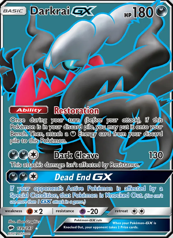 Darkrai GX Burning Shadows 139/147