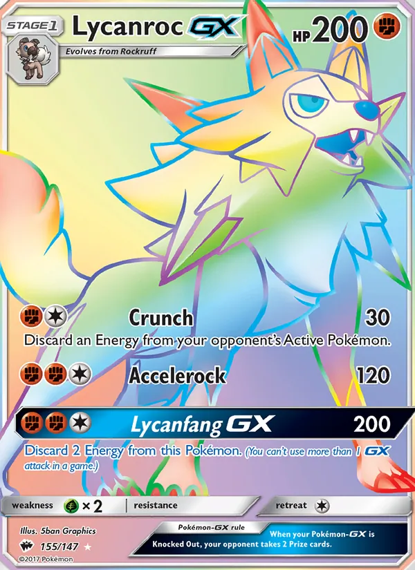 Lycanroc GX Burning Shadows 155/147