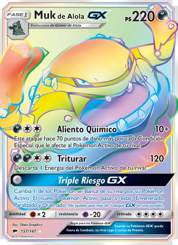 Muk de Alola GX Sombras Ardientes 157/147