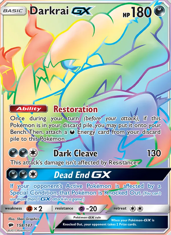 Darkrai GX Burning Shadows 158/147