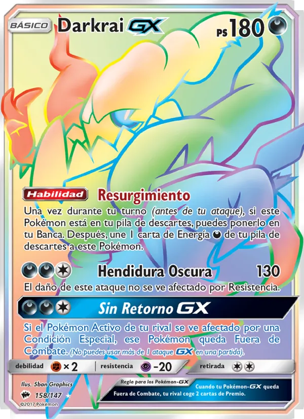 Darkrai GX Sombras Ardientes 158/147