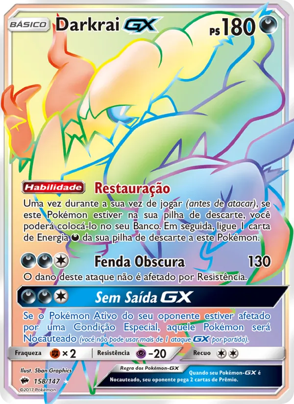Darkrai GX Sombras Ardentes 158/147