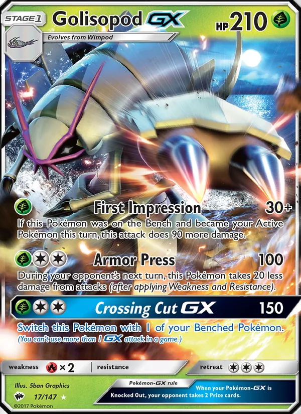 Golisopod GX Burning Shadows 17/147