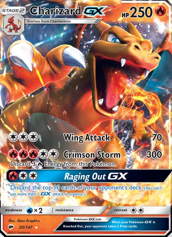 Charizard GX Burning Shadows 20/147