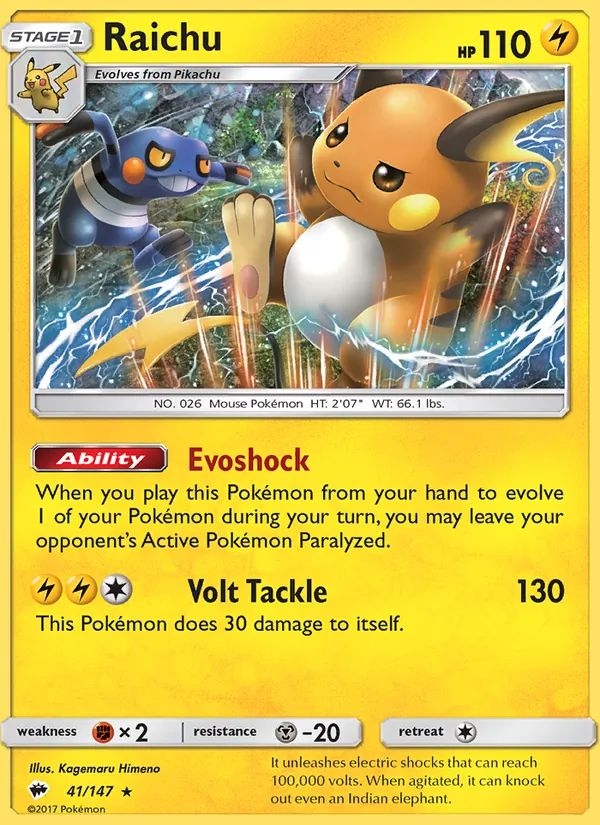 Raichu Burning Shadows 41/147