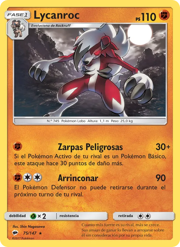 Lycanroc Sombras Ardientes 75/147