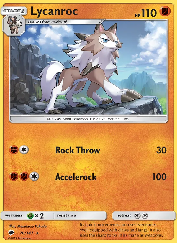 Lycanroc Burning Shadows 76/147
