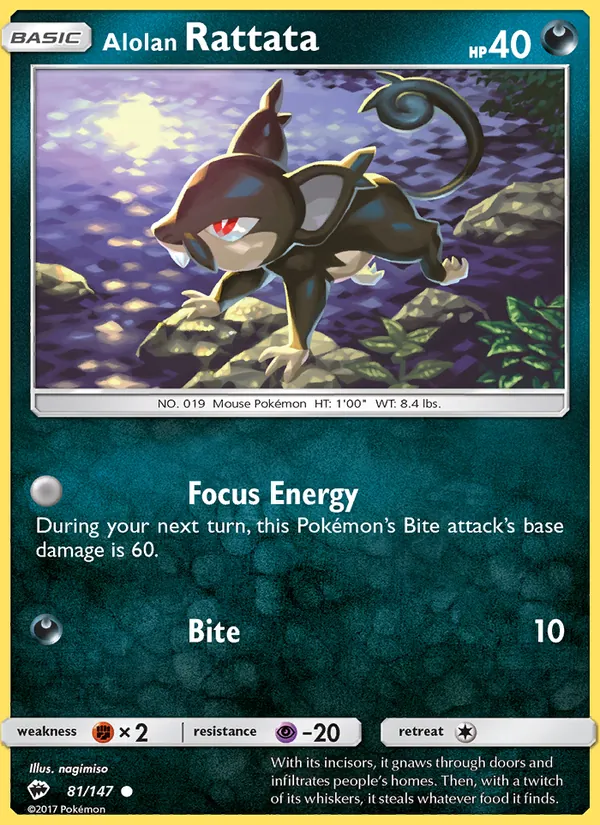 Alolan Rattata Burning Shadows 81/147