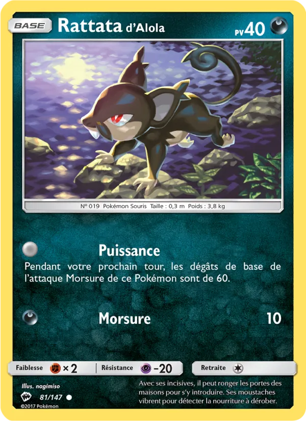 Rattata d’Alola Ombres Ardentes 81/147