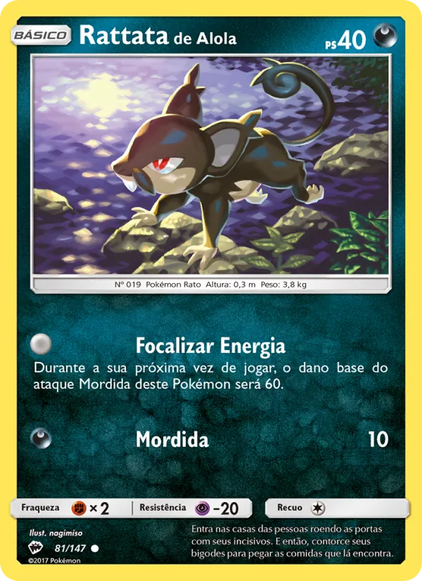 Rattata de Alola Sombras Ardentes 81/147