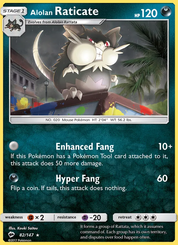 Alolan Raticate Burning Shadows 82/147