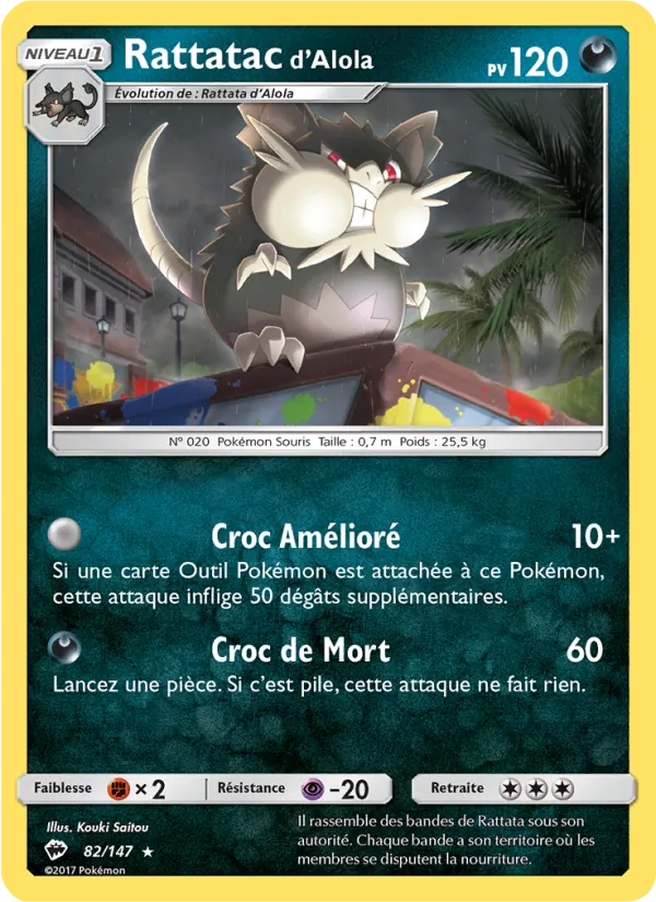Rattatac d’Alola Ombres Ardentes 82/147