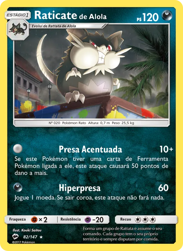 Raticate de Alola Sombras Ardentes 82/147