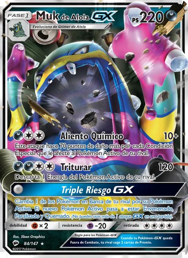 Muk de Alola GX Sombras Ardientes 84/147