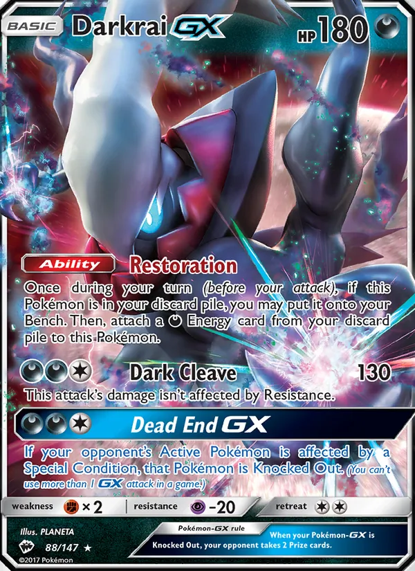 Darkrai GX Burning Shadows 88/147