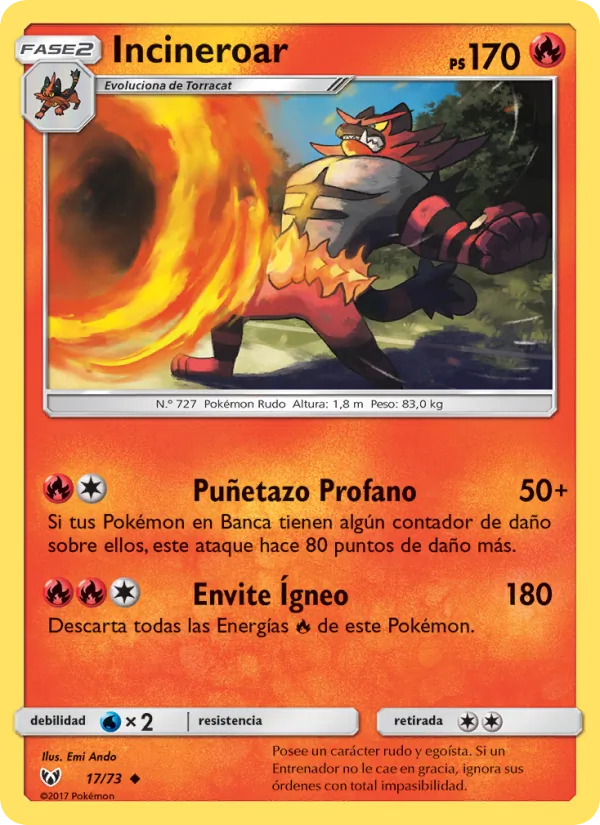Incineroar Leyendas Luminosas 17/73