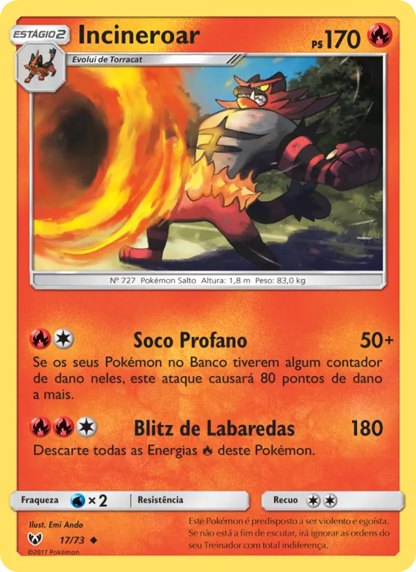 Incineroar Lendas Luminescentes 17/73