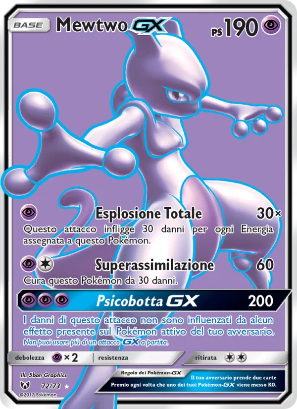 Mewtwo GX Leggende Iridescenti 72/73
