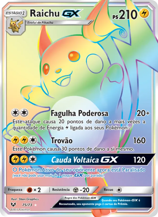 Raichu GX Lendas Luminescentes 75/73