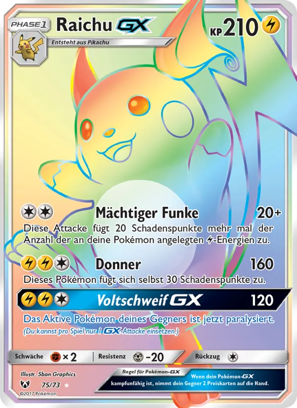 Raichu GX Schimmernde Legenden 75/73