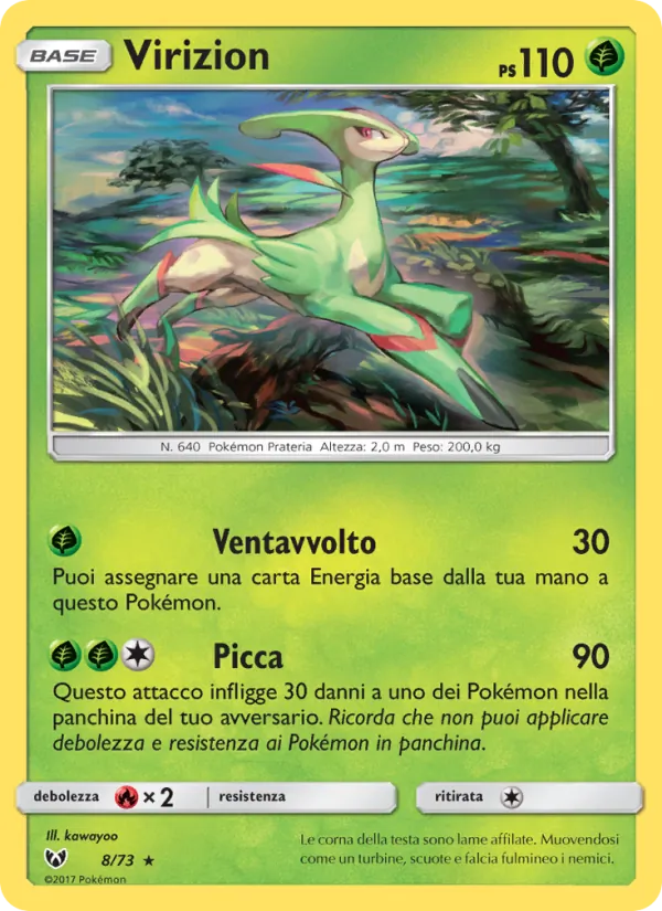 Virizion Leggende Iridescenti 8/73