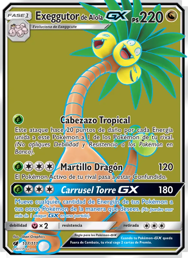 Exeggutor de Alola GX Invasión Carmesí 107/111