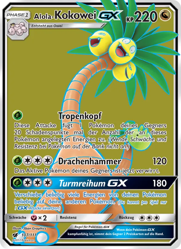 Alola-Kokowei GX Aufziehen der Sturmröte 107/111