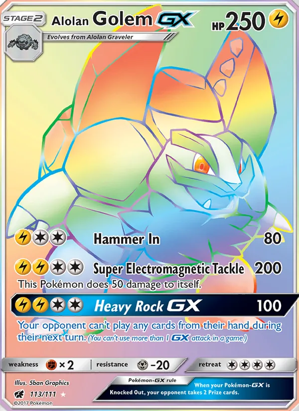 Alolan Golem GX Crimson Invasion 113/111