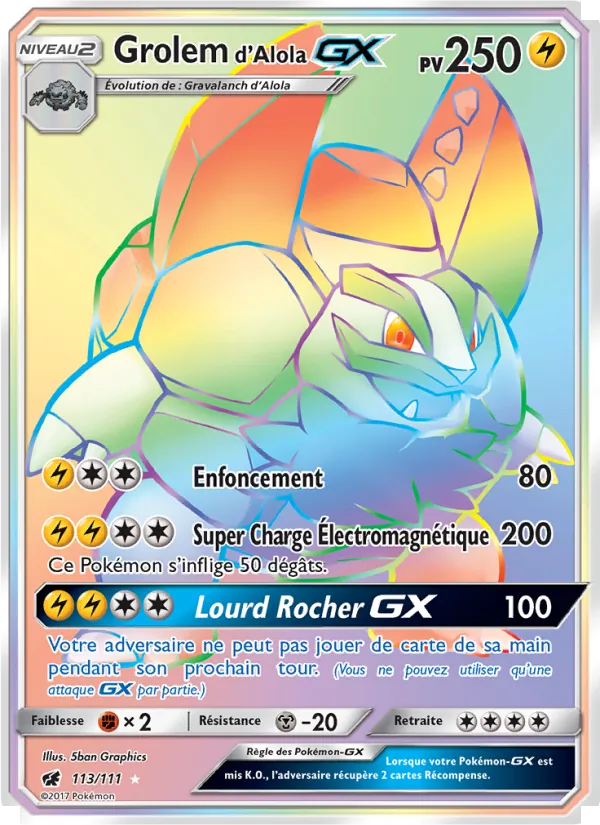 Grolem d’Alola GX Invasion Carmin 113/111