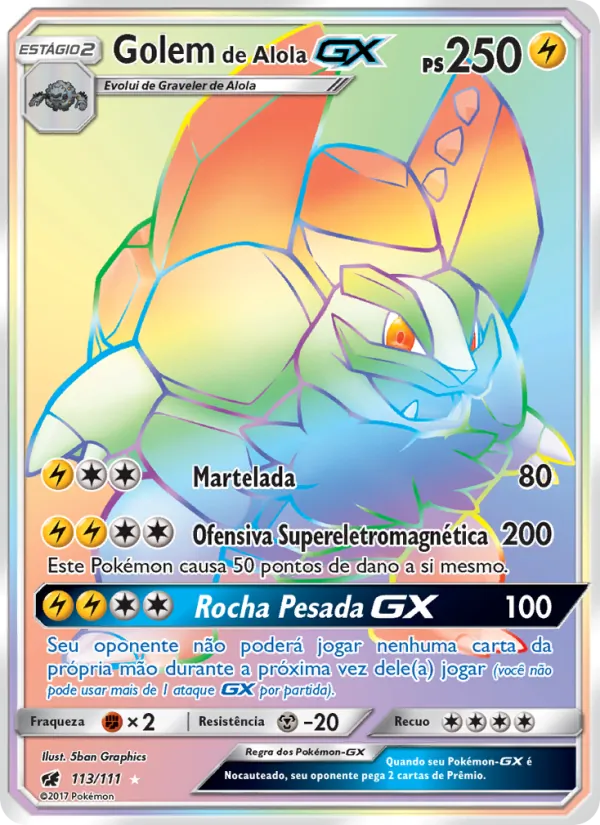 Golem de Alola GX Invasão Carmim 113/111