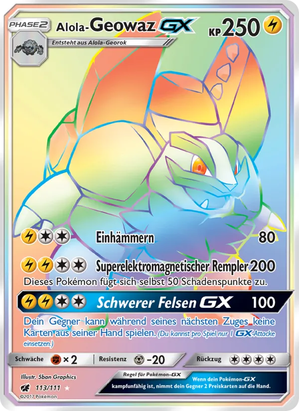 Alola-Geowaz GX Aufziehen der Sturmröte 113/111