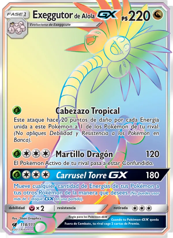 Exeggutor de Alola GX Invasión Carmesí 118/111