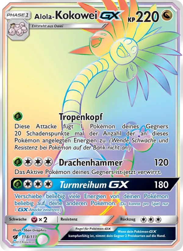 Alola-Kokowei GX Aufziehen der Sturmröte 118/111