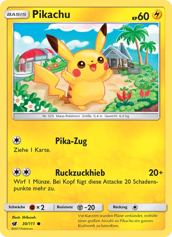 Pikachu Aufziehen der Sturmröte 30/111
