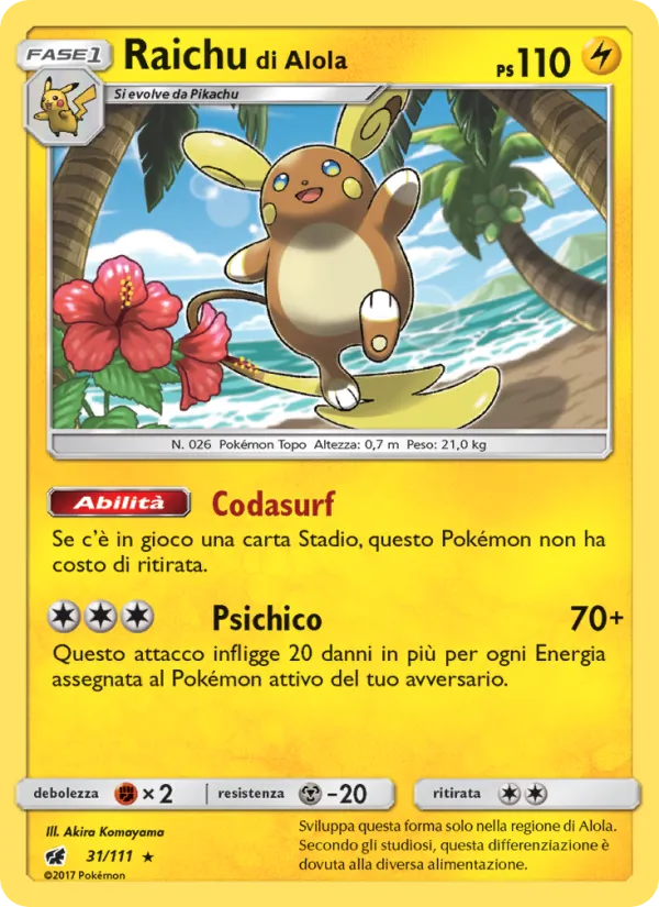 Raichu di Alola Invasione Scarlatta 31/111